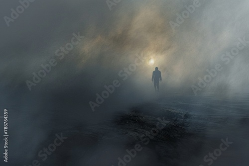 An ethereal visitor seen in the fleeting mist from steam vents