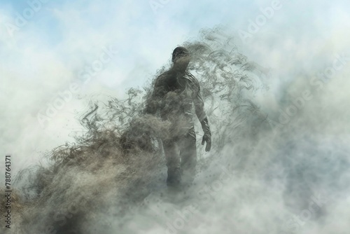 An ethereal visitor seen in the fleeting mist from steam vents