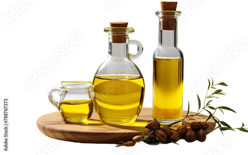 Castor Oil and Bottle on Clear Background
