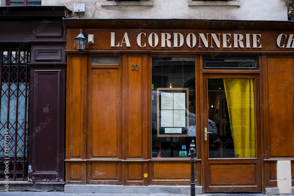 Paris, France - 20.02.2024. Rue Saint-Roch street view in Paris, France ...