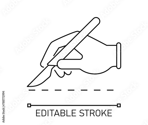 Surgery cut skin incision icon 