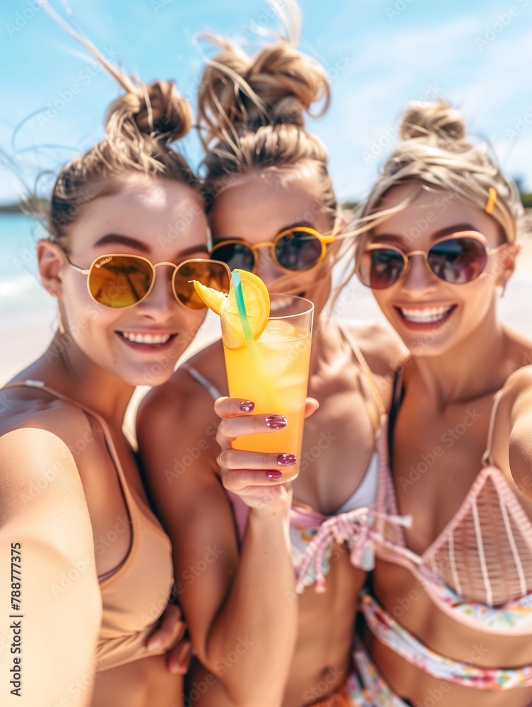 Group of Women Standing on Beach Group of Women Standing on Beach