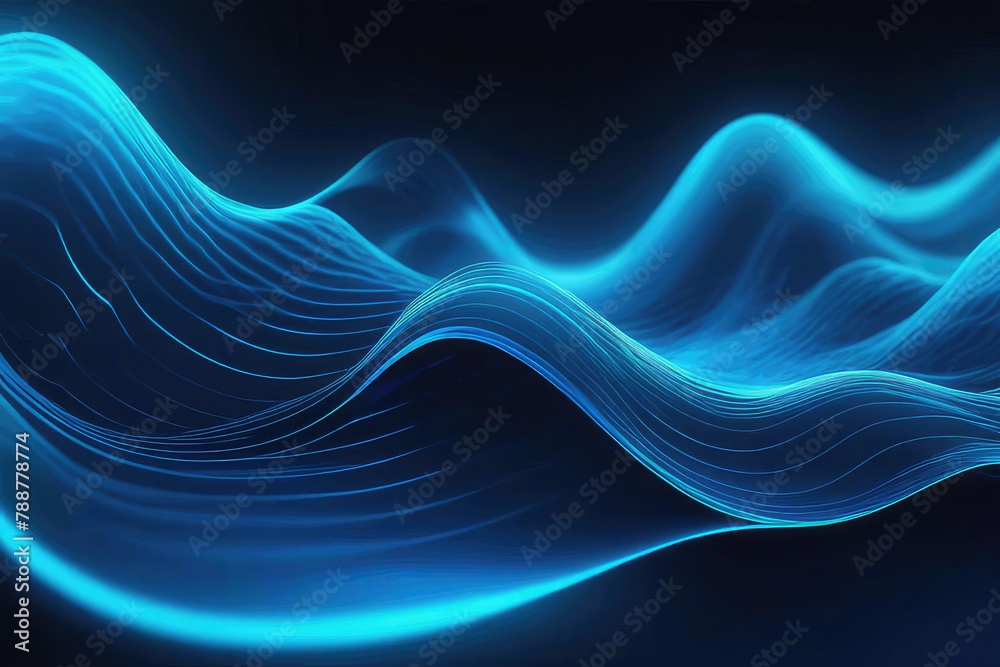 Abstract wave, sweeping across a futuristic background, interplay of electric blue light, digital effect giving life to corporate concept, nature inspired, flowing lines, interconnectedness Abstract wave, sweeping across a futuristic background, interplay of electric blue light, digital effect giving life to corporate concept, nature inspired, flowing lines, interconnectedness