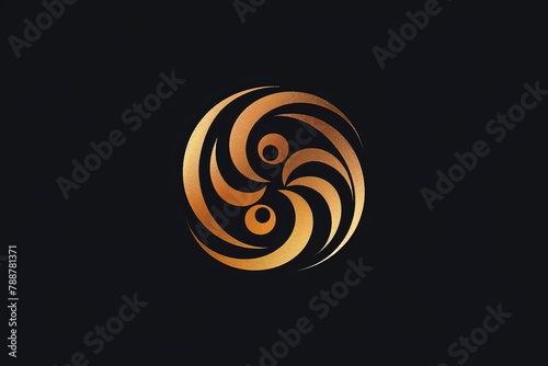 A captivating logo featuring a circular design in black and gold tones, exuding a sense of luxury and sophistication.