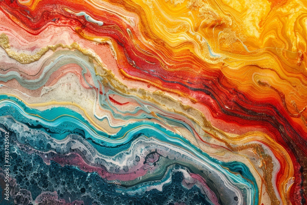 Colorburst creations. Abstract waves in vivid hues