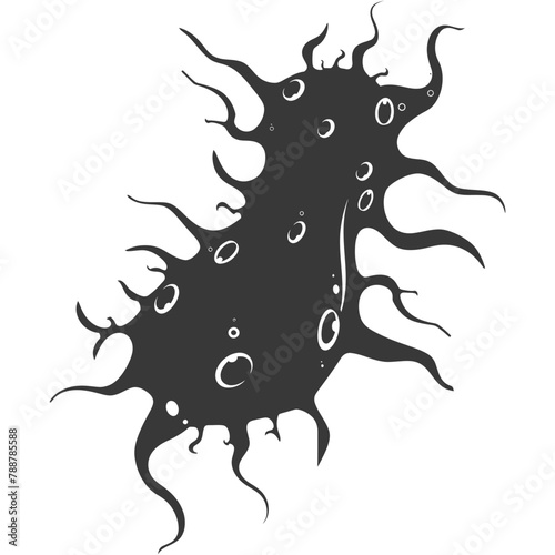 Silhouette amoeba animal black color only