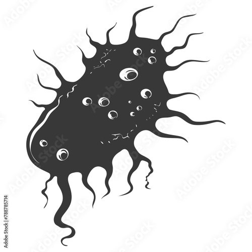 Silhouette amoeba animal black color only