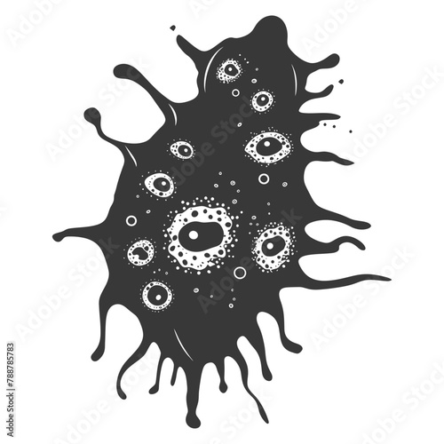 Silhouette amoeba animal black color only