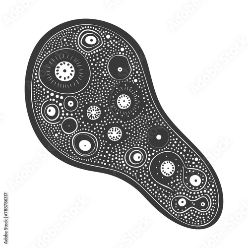 Silhouette amoeba animal black color only