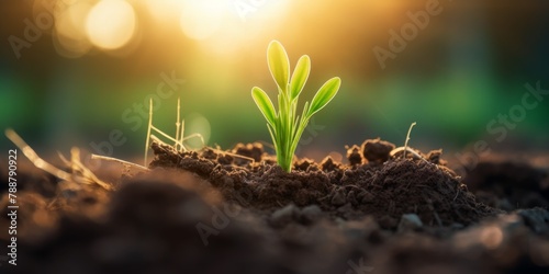 A sprout emerging from the ground Generative AI