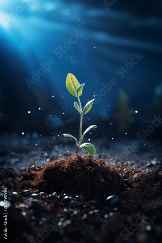 A sprout emerging from the ground Generative AI