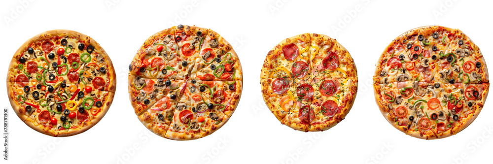 Set of A Pizza on a ,transparent background Set of A Pizza on a ,transparent background