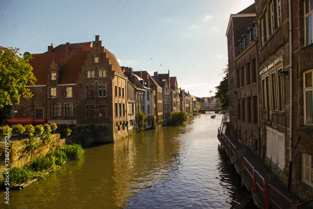 Naklejka premium Holidays in Belgium. Discovering Ghent