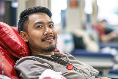 Asian voluntary blood donor photo