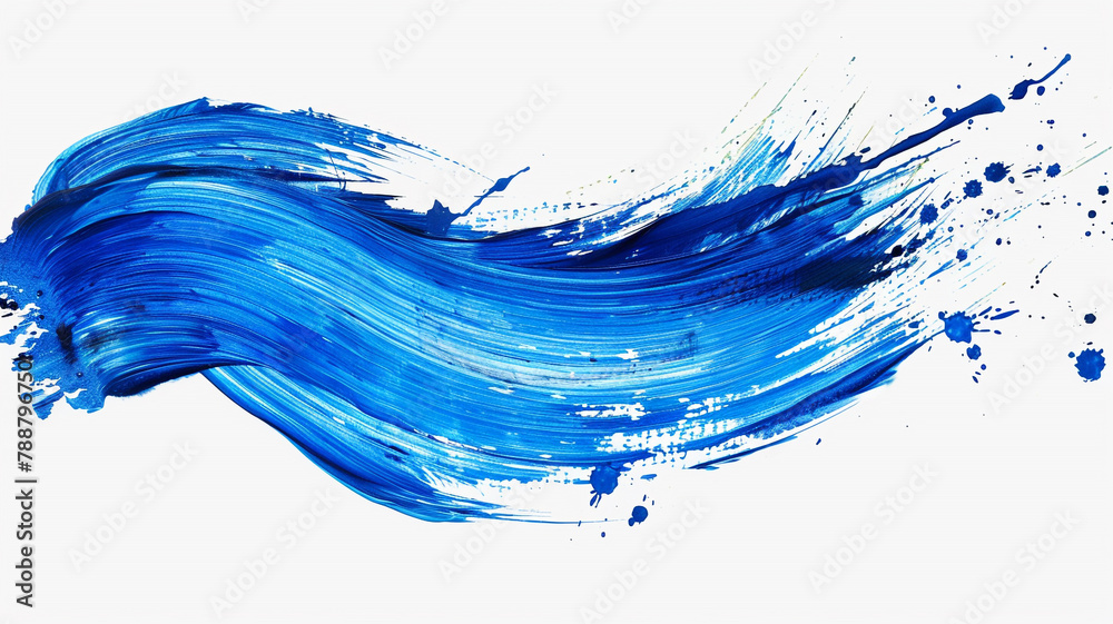 Blue colored brush stroke painting over transparent background, canvas watercolor texture. Blue colored brush stroke painting over transparent background, canvas watercolor texture.