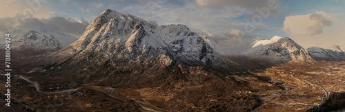 Fotografi Sunrise over snow-covered Glencoe in Winter