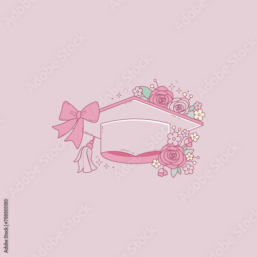 Nice coquette style illustration on graduation theme 