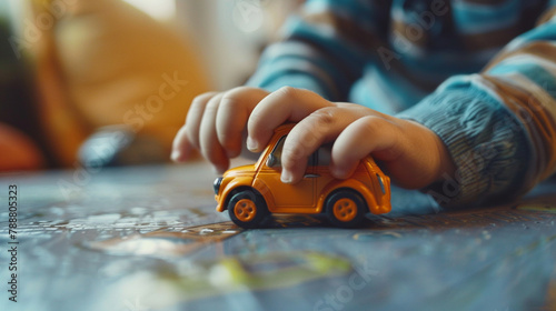 車のおもちゃで遊ぶ子供 photo