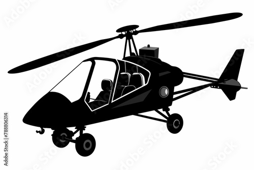 gyrocopter silhouette vector illustration photo