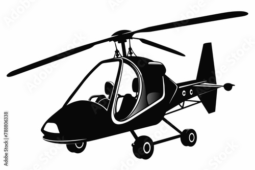 gyrocopter silhouette vector illustration