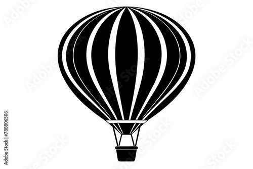hot air balloon silhouette vector illustration