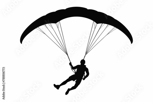 paraglider silhouette vector illustration