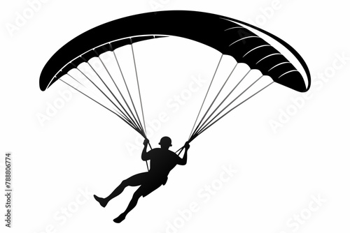 paraglider silhouette vector illustration