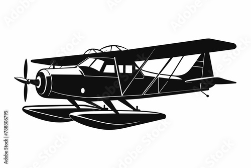 seaplane silhouette vector illustration