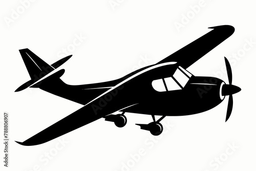 skywriting plane silhouette vector illustration