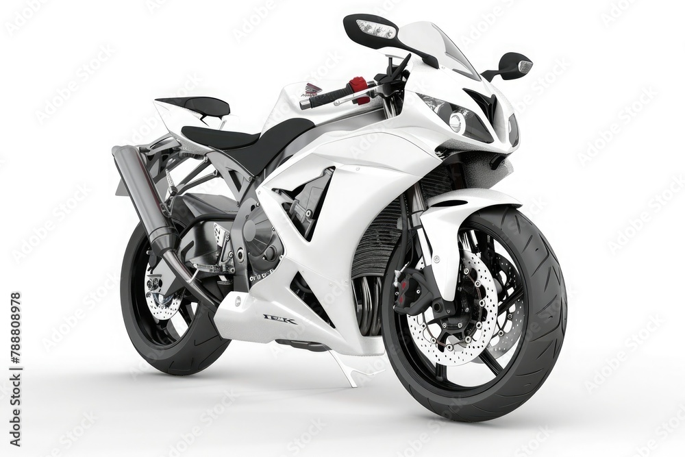 Unique 3d modelled brandless, generic sports motorbike in the studio, isolated on white Unique 3d modelled brandless, generic sports motorbike in the studio, isolated on white