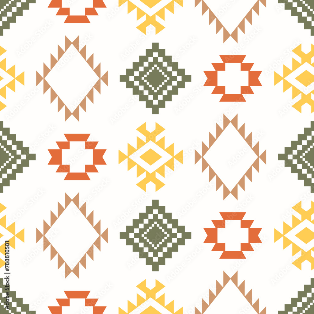 Fototapeta premium Southwest Aztec Patterns. Seamless Elegance for Interior Design