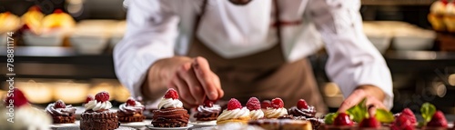 Pastry chef proud of desserts luxurious patisserie