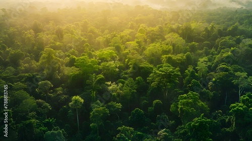 A sustainably managed forest certified by a recognized forestry stewardship council where selective logging practices are employed to maintain biodiversity protect endangered species  photo