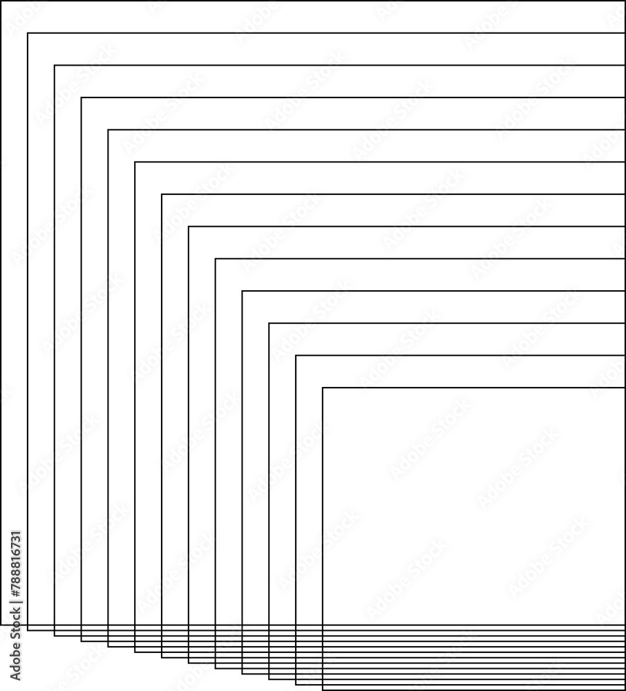 Square line blended shapes. Modern graphic design elements Square line blended shapes. Modern graphic design elements