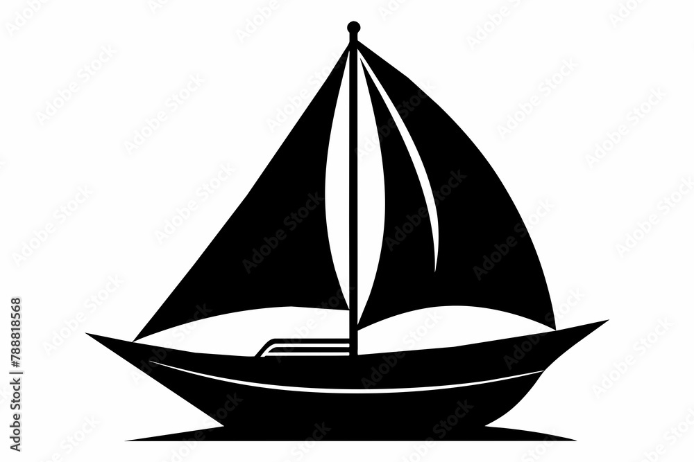 boat silhouette vector illustration