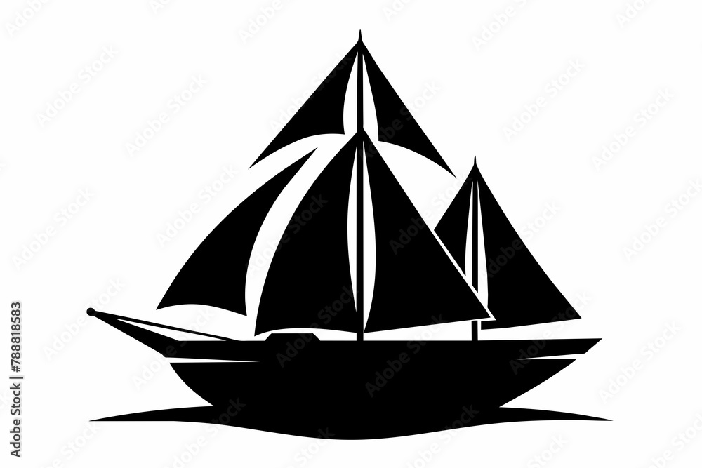 boat silhouette vector illustration