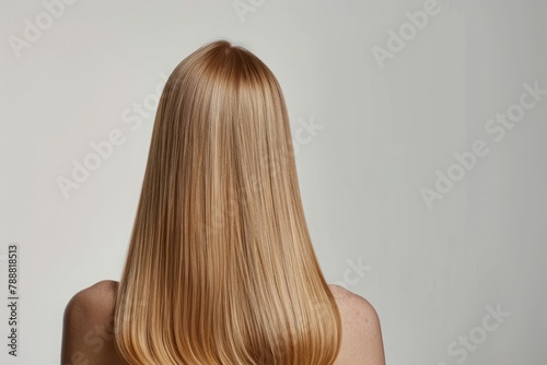 Back view of beautiful blonde hair woman, hair care, beauty salon, beauty black hair