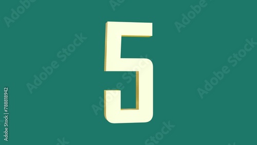 3d animation with gold metallic  numbers spinning and rotating, countdown from ten to one