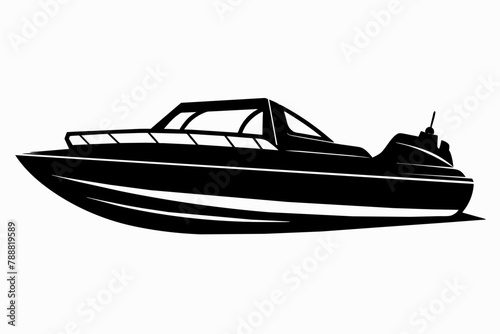 jetboat silhouette vector illustration photo