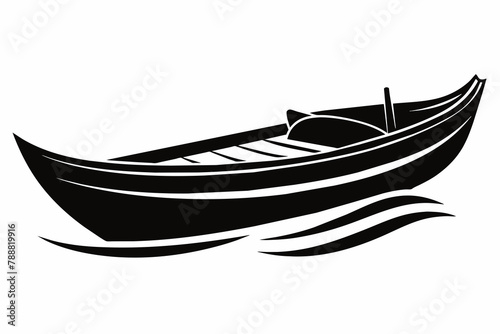 skiff silhouette vector illustration