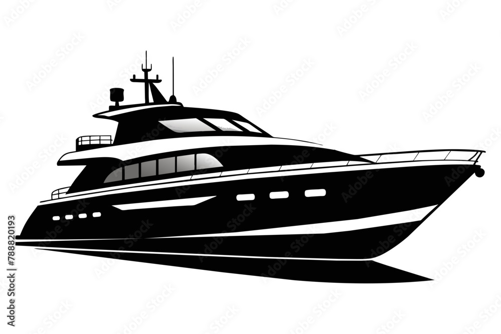 yacht silhouette vector illustration