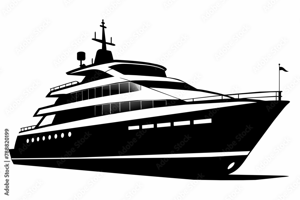 yacht silhouette vector illustration