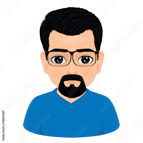 male portrait with ball beard and glasses photo