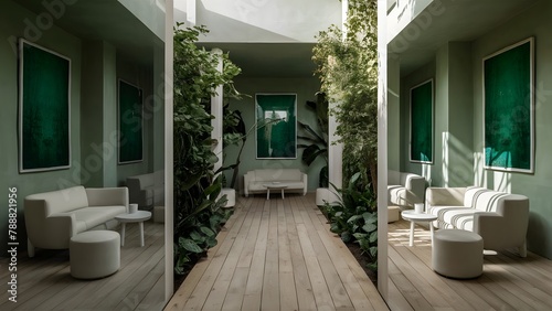 minimaliste green interior design photo