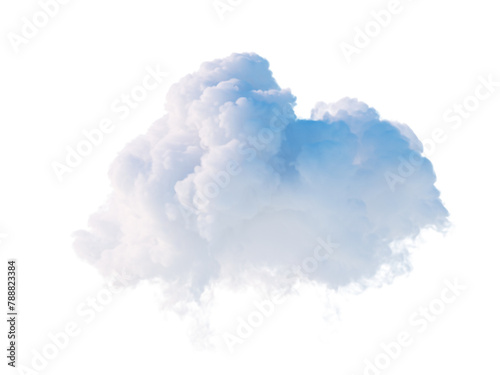 3d rendering. Cloud clip art isolated on white background. Fluffy cumulus. Fantasy sky © wacomka