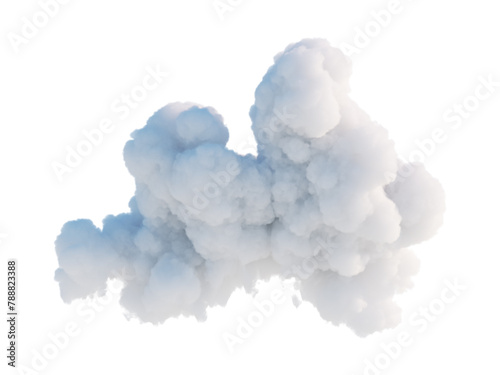 3d rendering. Cloud clip art isolated on white background. Fluffy cumulus. Fantasy sky (ID: 788823388)