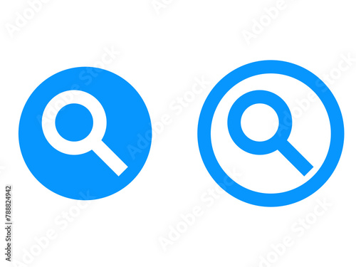 シンプル正円検索ボタンセット：青