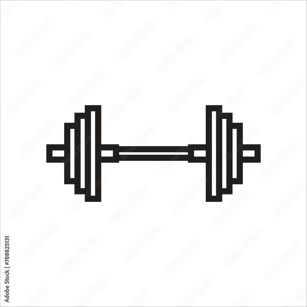 barbell vector icon line template barbell vector icon line template