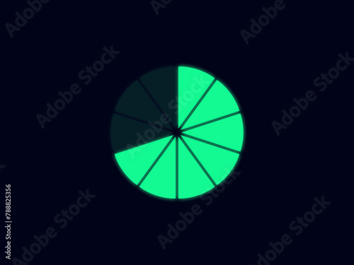 光る円型カウンターB：7緑