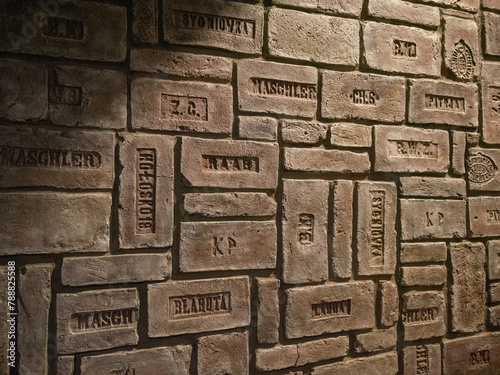 retro bricks wall in the cafe of lviv old city